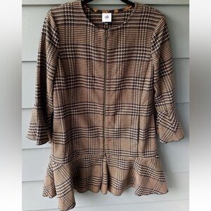 Cabi Flounce Plaid Jacket Topper Sz S small